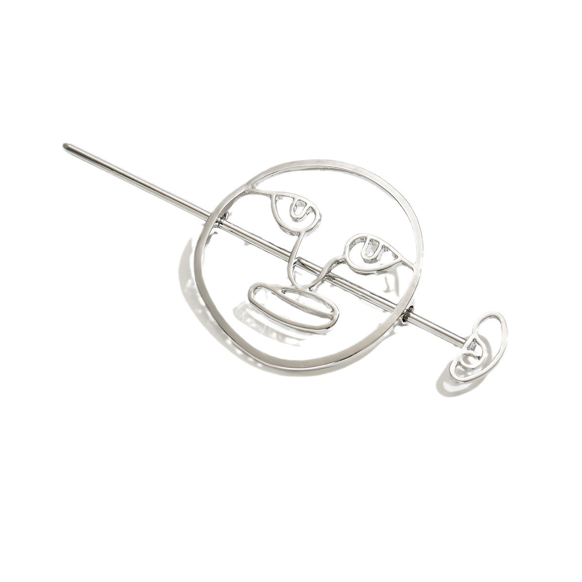 Europa y los Estados Unidos exageraron joyas transfronterizas joyas para el cabello mujeres brillante metal hueco rostros horquillas para el cabello de aleación Amazon