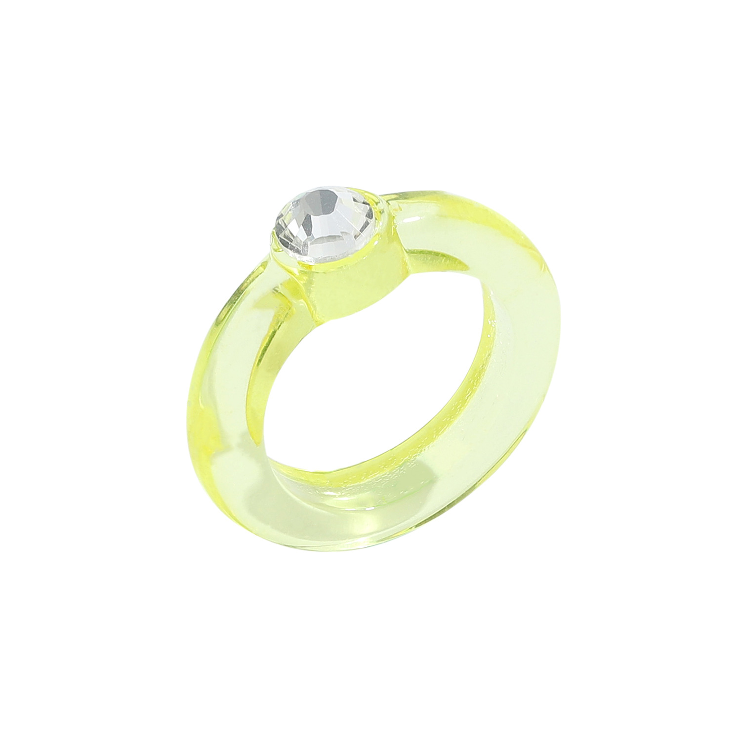 Nihaojewelry wholesale jewelry simple acrylic geometric yellow transparent ring