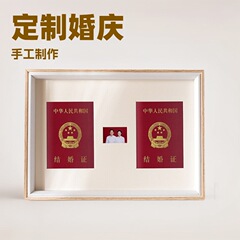 結婚証明書のフォトフレームに飾られています。