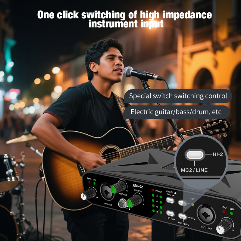 Tarjeta de Sonido USB Externa Profesional Sin Controlador para Transmisión en Vivo y Grabación