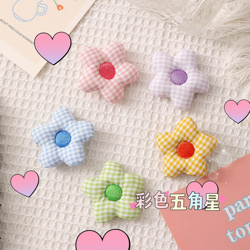 Wholesale Colorful Five-Pointed Star Brooch Cute Girl Heart Girl Bag Pendant Korean Style DIY Handmade Fashion Accessory