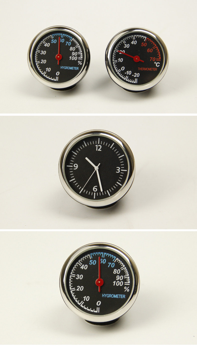 Car thermometer, car clock, automotive electronic watch, car hygrometer, quartz clock, resistant to high and low temperatures