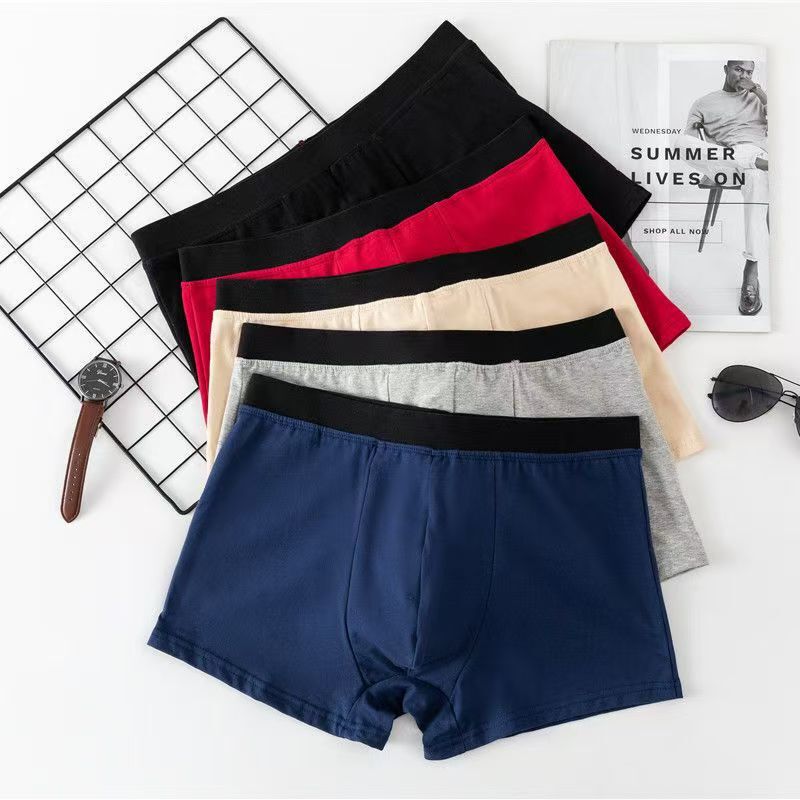 Low-Priced Bulk Clearance of Underwear, Pure Cotton Men's Boxer Briefs, Modal Underwear, Mixed Colors, Free Shipping