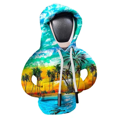 Sürətlər qutusu və əl tormozu başlıqları hoodie, protects the gear lever - coconut-tree-sweatshirt-gear-shift-cover