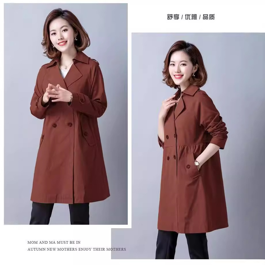 Southeast Asia Spring New Women's Coat Coat Loose Petite Coat Women's Mid-length Coat for Spring and Autumn
