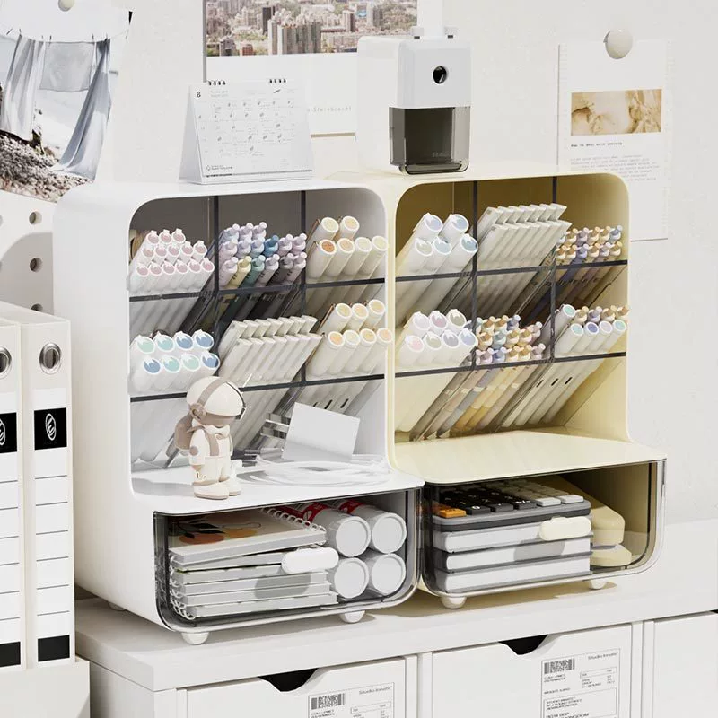 Pens holder, multilayer capacious storage box, table pencil case for boxes for students, stationery