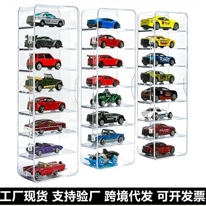 In-Stock 1:64 Car Model Storage Box Tomica Hot Wheels Toy Car Display Stand Desktop Transparent Storage Rack