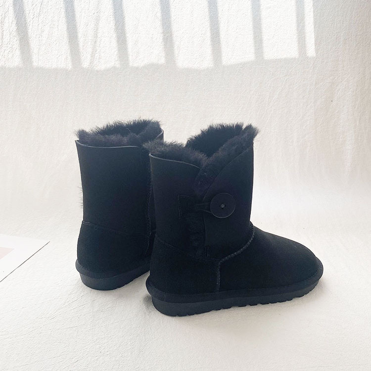 Women's Snow Boots With Sheep Fur Lining And Thick Wool Warmth_voghion.com