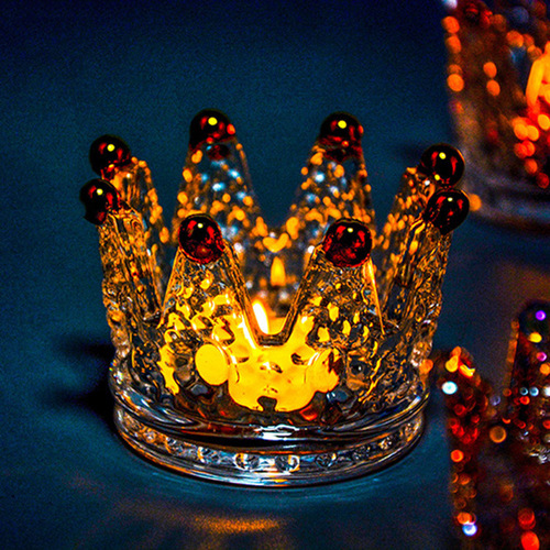 Chic High-Definition Ins-Style European Candlestick Crystal Ashtray Crown Ashtray Creative Home Glass Ashtray