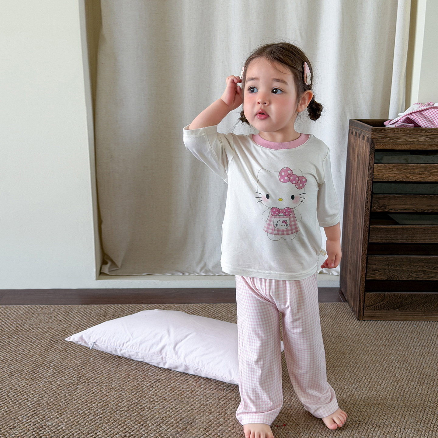 Sugar Pear ropa infantil pijamas para niños verano 2026 niñas ligera ropa delgada ropa para el hogar conjunto de ropa para bebés A clase de ropa