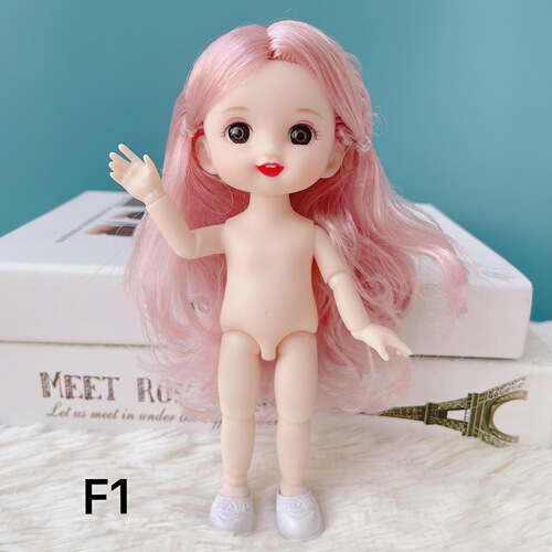 8-cent baby, 17 cm naked baby, 3D real eyes, 13 joints, make-up, BJD dress-up, cute little cute baby girl toy