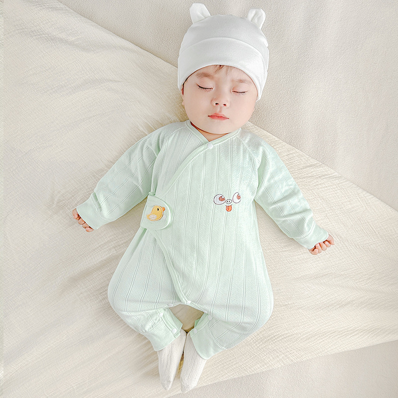 Ropa de bebé recién nacido para primavera, otoño y principios de invierno, 100% algodón puro, pelele estilo kimono de capa base fina para bebés de 3 meses, mono para recién nacido. image 10