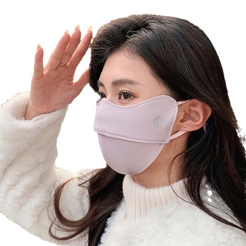 5d three-dimensional cloud-sensing plus velvet warm mask to protect eye corners for women, fishbone, makeup-free, cold-proof cycling windproof mask for autumn and winter