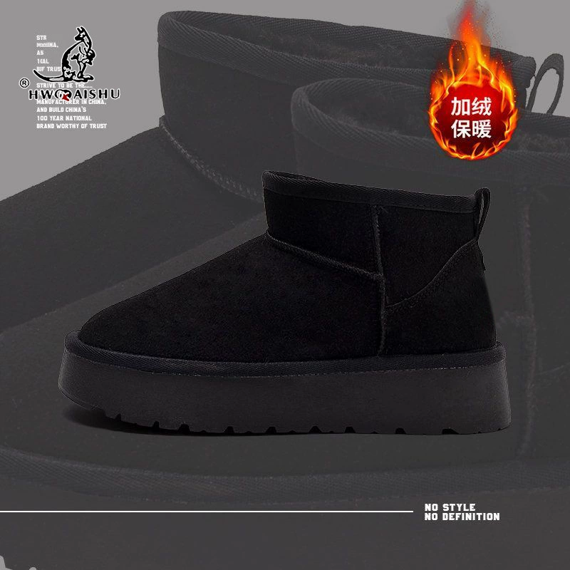 Women's Thick-Soled Winter Boots, 4.5 cm Platform, Plus-Velvet Warm Lining, Student Style