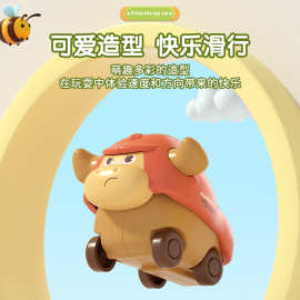 儿童小牛按压玩具车萌宠动物可爱卡通动物男孩玩具车六一节日礼物