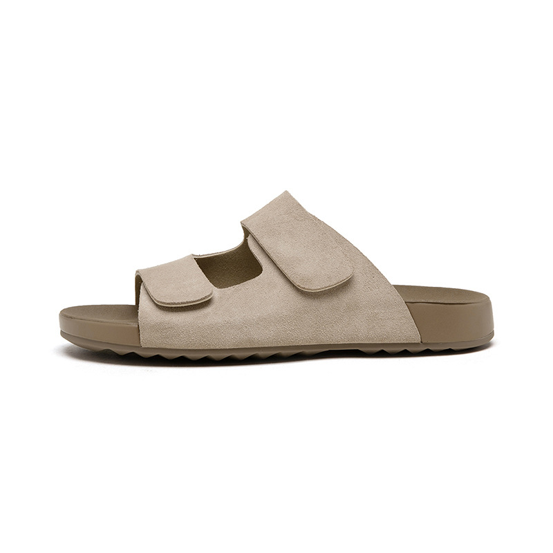 Sandalias planas Augu Shiden para mujer, novedad de verano 2026, estilo retro Birkenstock, para uso en exteriores, sandalias de suela gruesa y medio-abiertas.