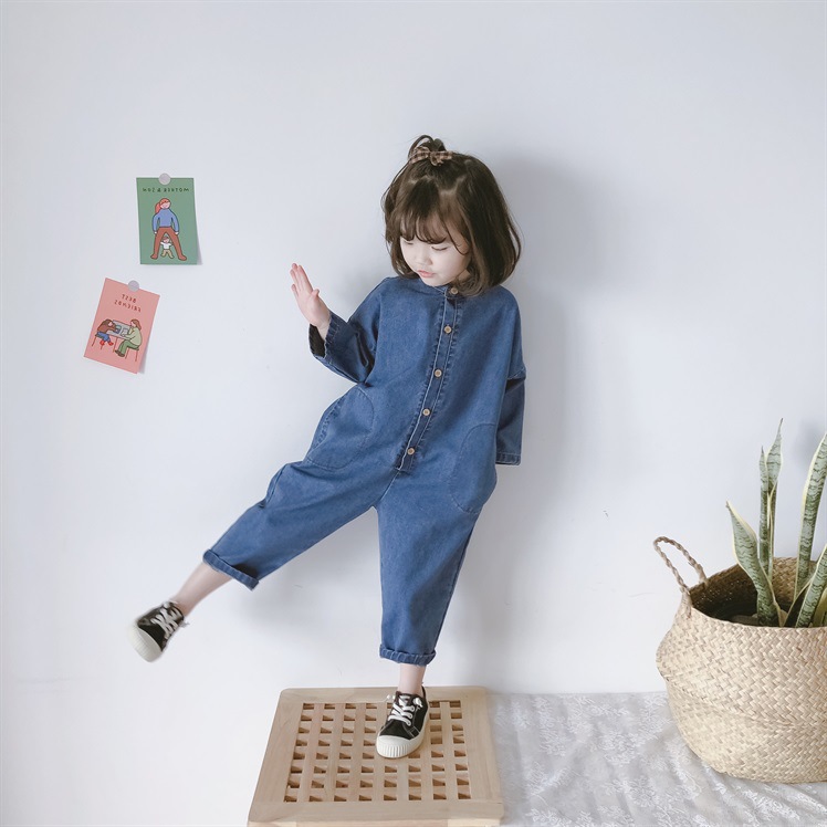 Xihong City 2022 spring and autumn Korean Edition men and women children baby handsome Versatile Jumpsuits cowboy Jumpsuits