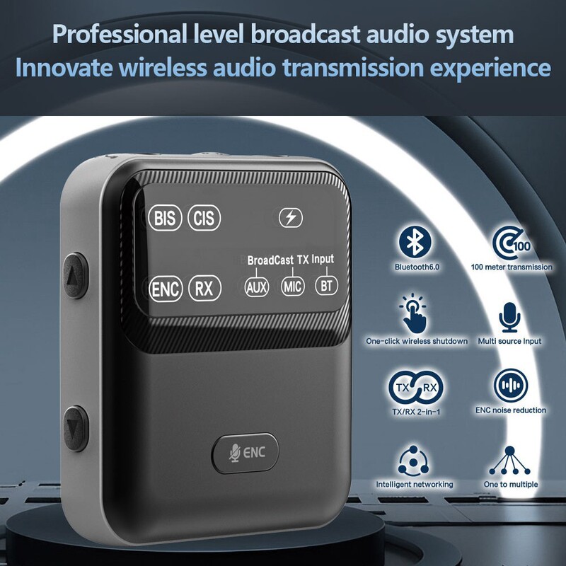Auracast Broadcast Audio Bluetooth Transmitter Headphone Hearing Aid Bone Conduction Earbuds Audio Receiver Lc3