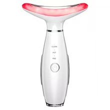 Fábrica transfronteriza de cuello doméstico instrumento de introducción de belleza máquina de masaje de vibración luz de color piel rejuvenecedora facial línea de cuello facial image 9