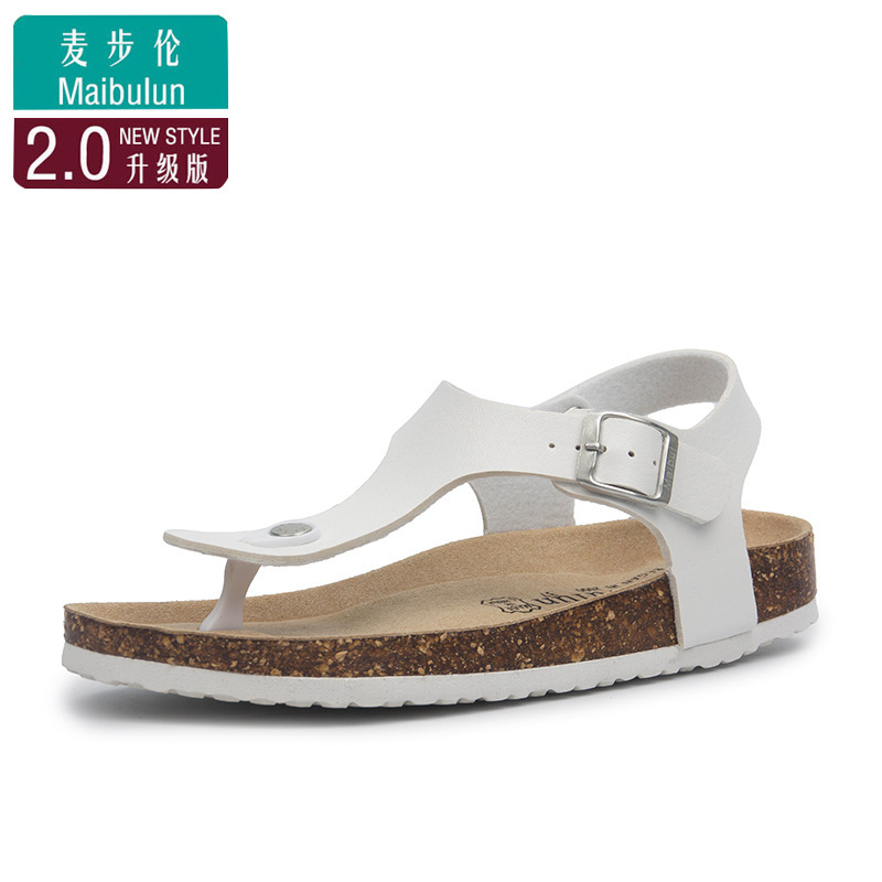 Buckle flat Cork slippers summer beach flip-flops clip-on Roman sandals outdoor lovers shoes foreign trade generation