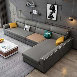 新款冬夏两用布艺沙发科技布沙发现代简约左右贵妃中户型客厅家具