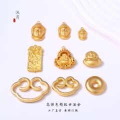 ベトナム沙金保色平安ボタン仏頭福祥雲合金部品ペンダントdiyネックレスペンダント流蘇アクセサリー