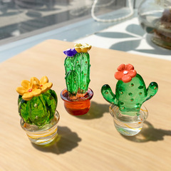 Creative plant cactus car car ornaments transparent resin crafts TV computer decorative small ornaments