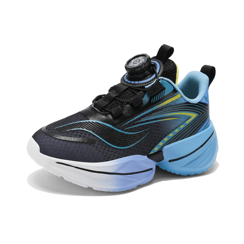 Zapatos deportivos para niñas verano 2025 nuevos zapatos de baloncesto transpirables de malla para niños zapatos de correr giratorios antideslizantes