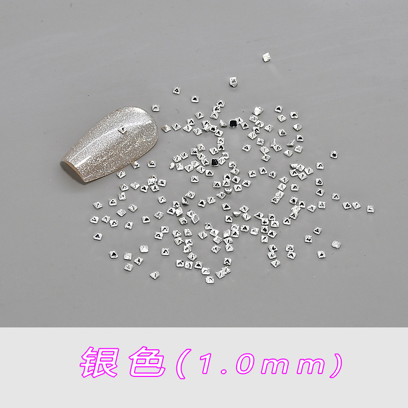 실버 1.0mm - 메탈 뾰족 사각 J105