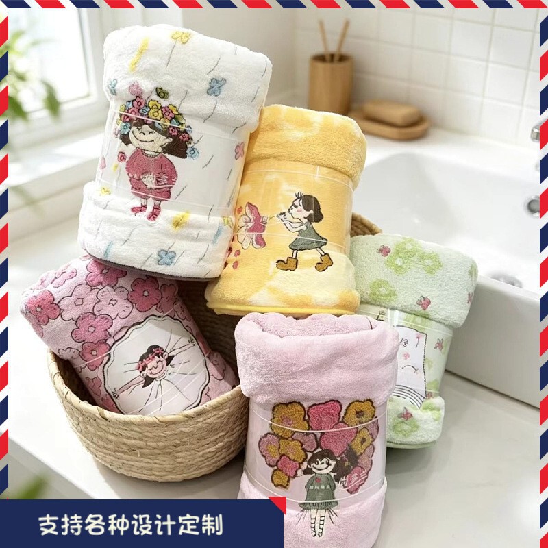 Flower Fairy New Coral Velvet Large Bath Towel Wholesale 70*140 Beauty Salon Swimming Bathing Adult Beach Towel Cross-Border