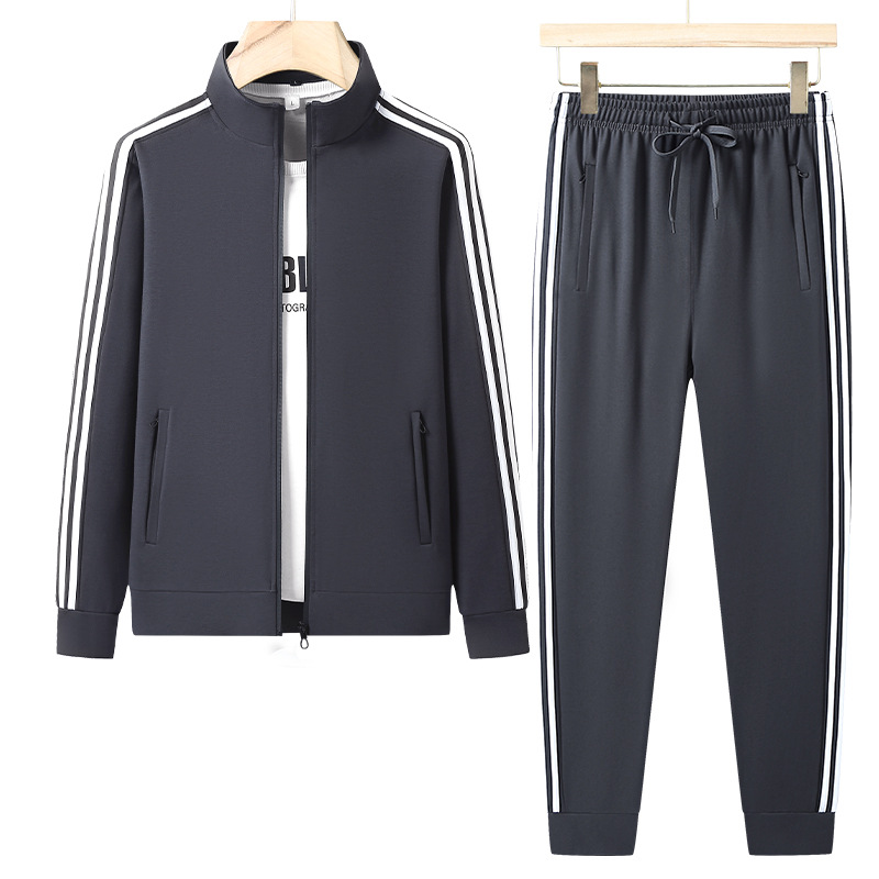 L - 6XL primavera y otoño traje deportivo casual hombre seda romana traje suelto grande hombre gordo pantalones largos pies