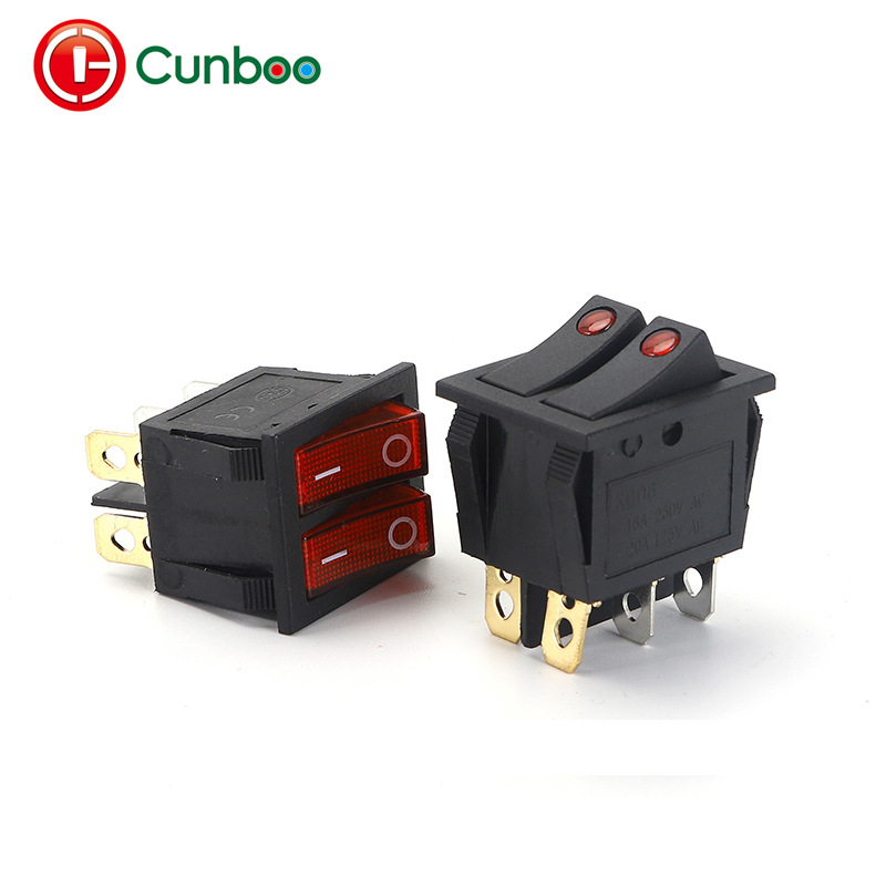 供应高品质KCD4-301N船型开关/按钮翘板开关/双联带灯猫眼船型