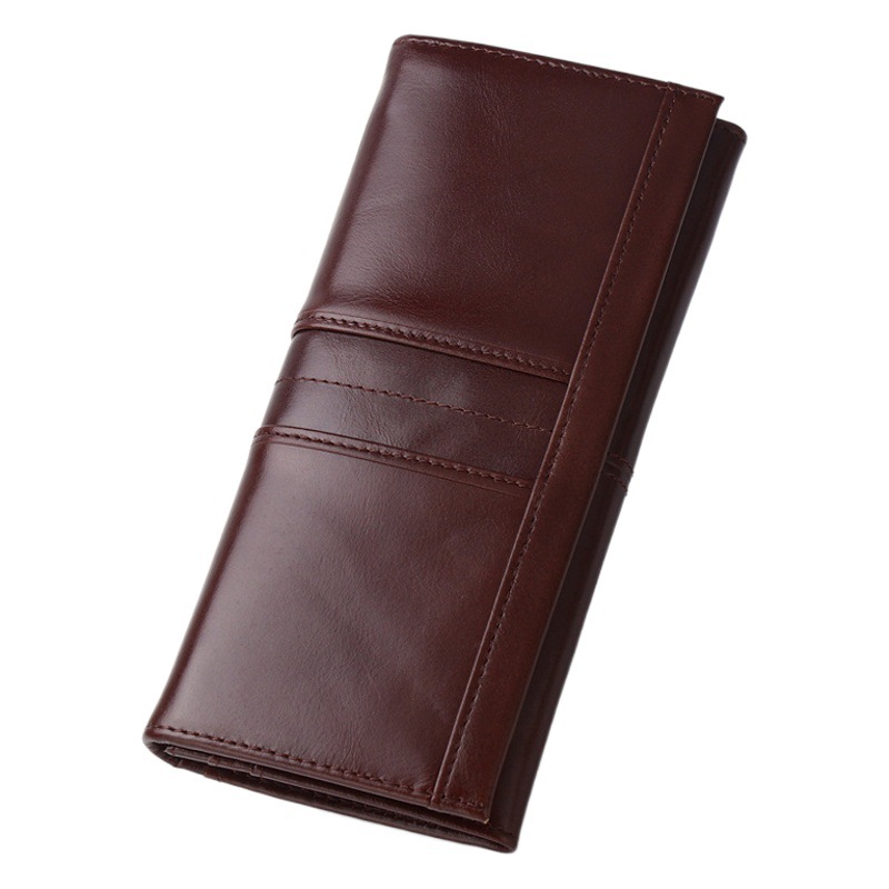 Lionden First-Layer Cowhide Rfid Anti-Theft Long Wallet 100% Genuine Leather European and American Retro Ladies Vertical Wallet