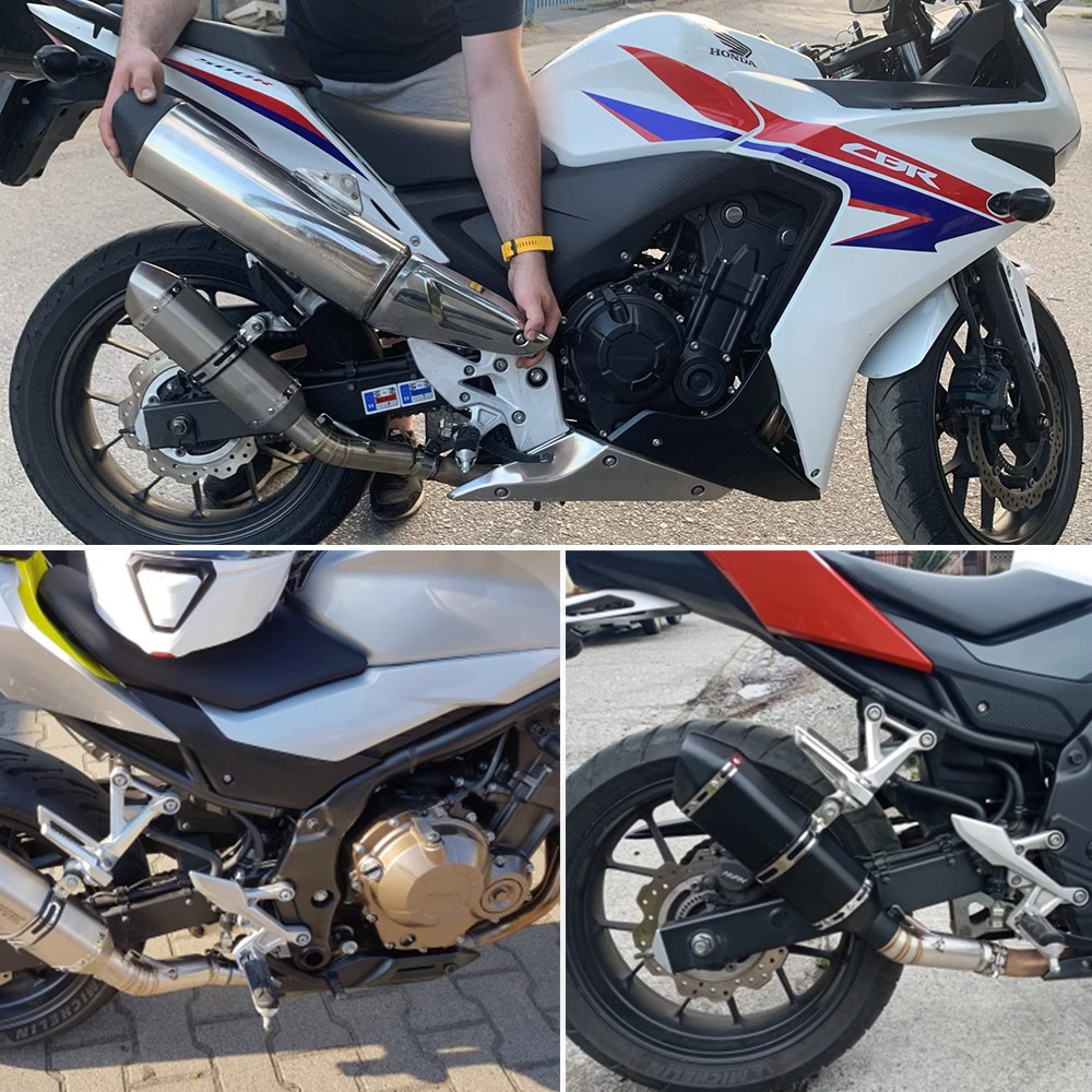 Suitable for Honda CB400F exhaust pipe modification CB400X middle exhaust connection pipe modification part straight upper tail section