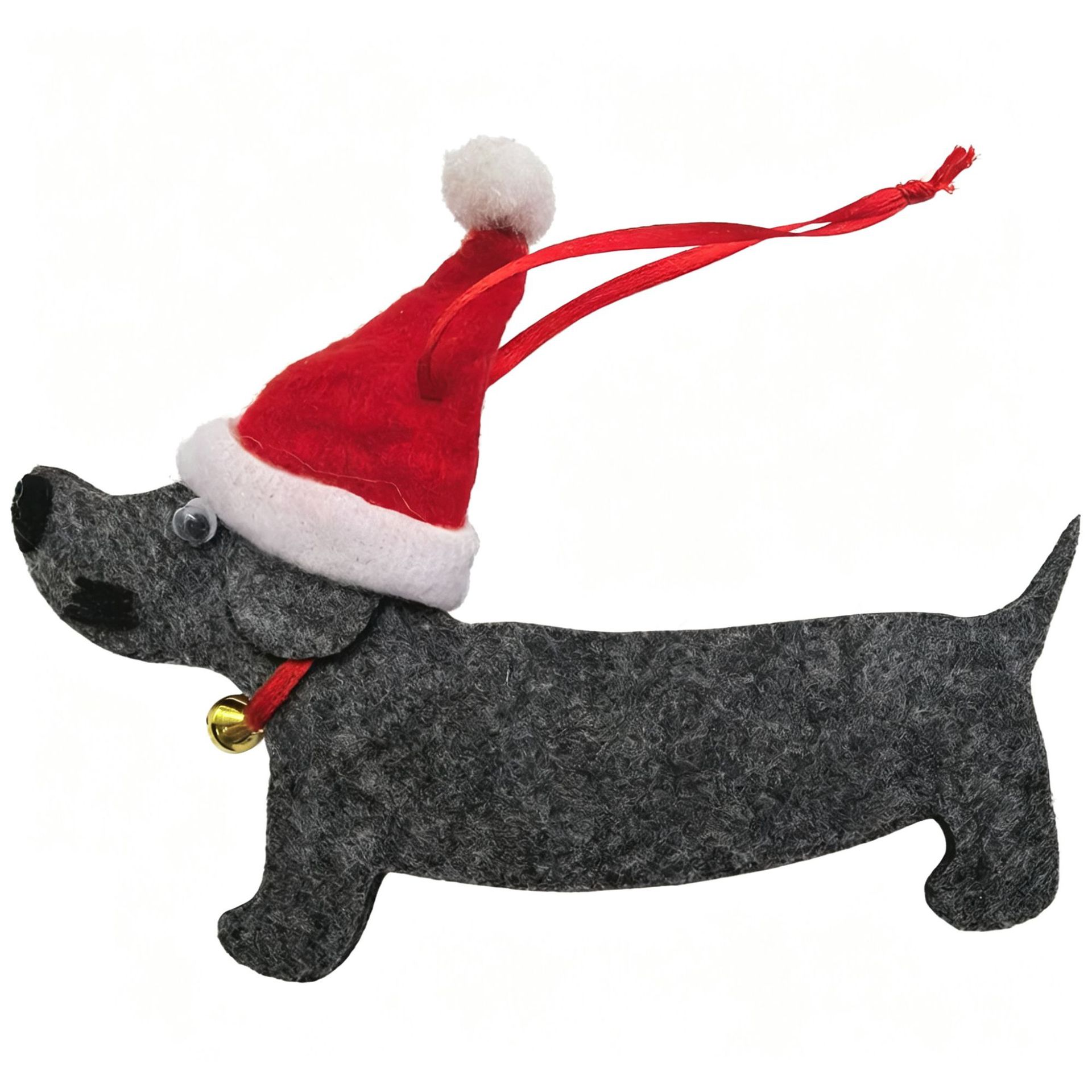 SGS en stock salchicha perro fieltro regalos de Navidad decoración fiesta adornos lindos colgantes