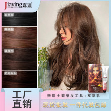 嘉瀛雅诗彩盖白染发剂抖音网红发廊家用纯植物染发膏厂家小双支女