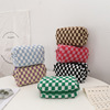 Brand knitted cosmetic bag, capacious storage system, pencil case, South Korea
