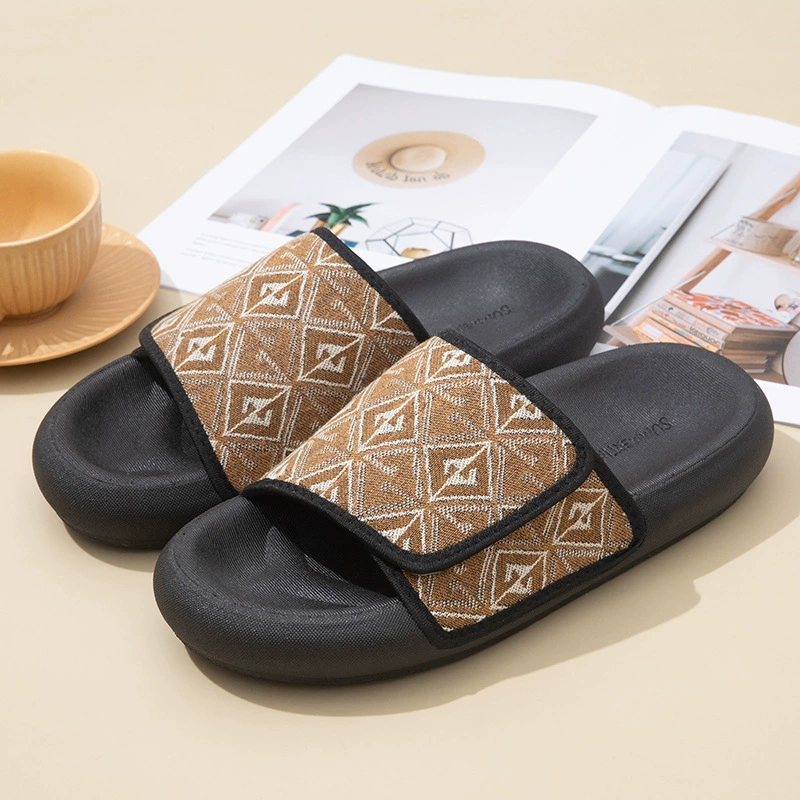 Летние новые мужские толстые тапочки пляжные туфли в клетку модные носить повседневные нескользкие холодные тапочки прилив мужчин