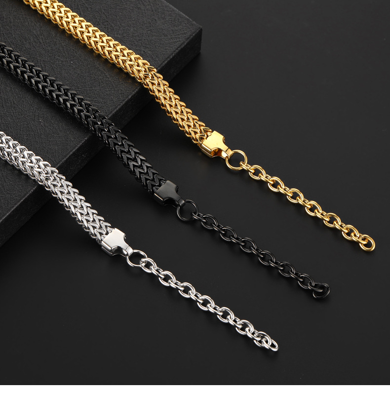 14g Weight Bracelets Classification 304 Stainless Steel Chain Material 1 Piece Quantity Holiday, Daily, Street Occasion 304 Stainless Steel Material Geometric Pattern Men's Gender Plating Design Punk Style Punk Geometric 304 Stainless Steel Plating Men's Bracelets Men's Chain Bracelets 2