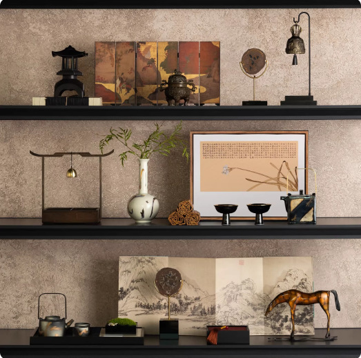 Song Dynasty Aesthetics, New Chinese-Style Art Soft Furnishings, High-End Retro Vintage Style Display, Tea Room Soft Decoration Items