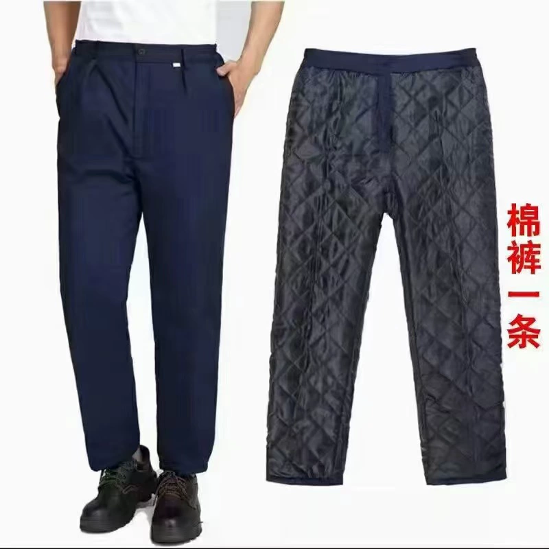 Зимний рабочий костюм, толстая хлопковая куртка и брюки для мужчин, устойчивые к пятнам, износостойкие, рабочие брюки, на флисовой подкладке, морозостойкие.