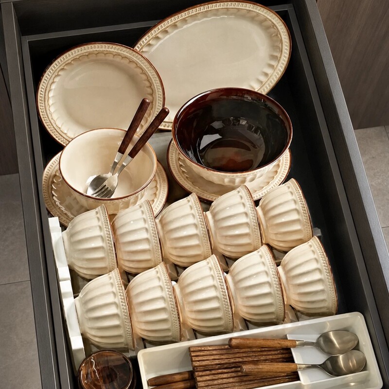 Retro Bowl and Plate Set, Antique-Style Ceramic Tableware, Household Rice Bowls, Flat Plates, Dishes, Housewarming Gifts, Western-Style Bowls and Plates Retro Bowl and Plate Set, Antique-Style Ceramic Tableware, Household Rice Bowls, Flat Plates, Dishes, Housewarming Gifts, Western-Style Bowls and Plates