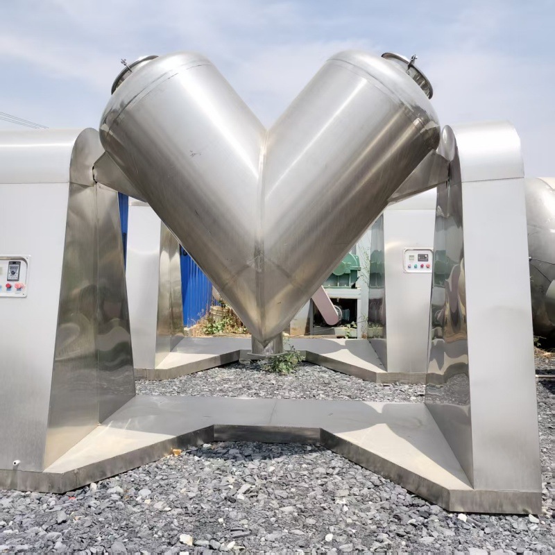 销售二手不锈钢V型混合机 立式真空混合设备  化工颗粒混料机