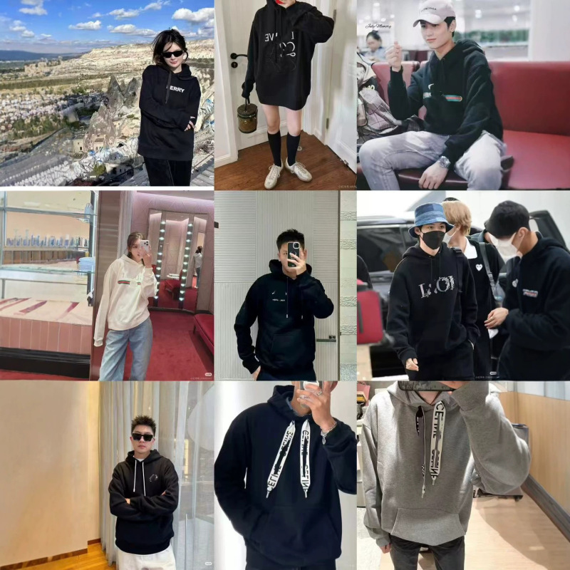 Cross-border e-commerce: 26 high-quality drawstring hoodies with trendy letter designs, perfect for couples, offering a loose and versatile fit