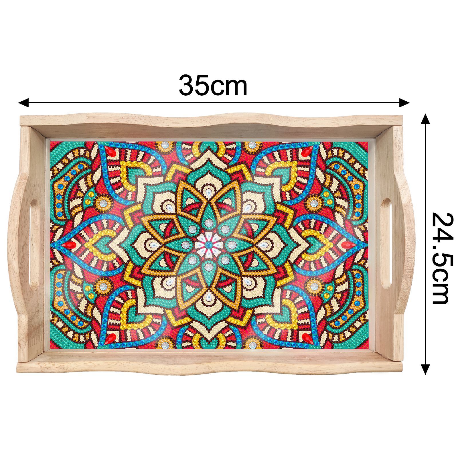 Transfronterizos dedicados a la pintura de diamantes DIY hecha a mano bandeja de madera cuadrada pegatinas de perforación de animales mandala personalizados