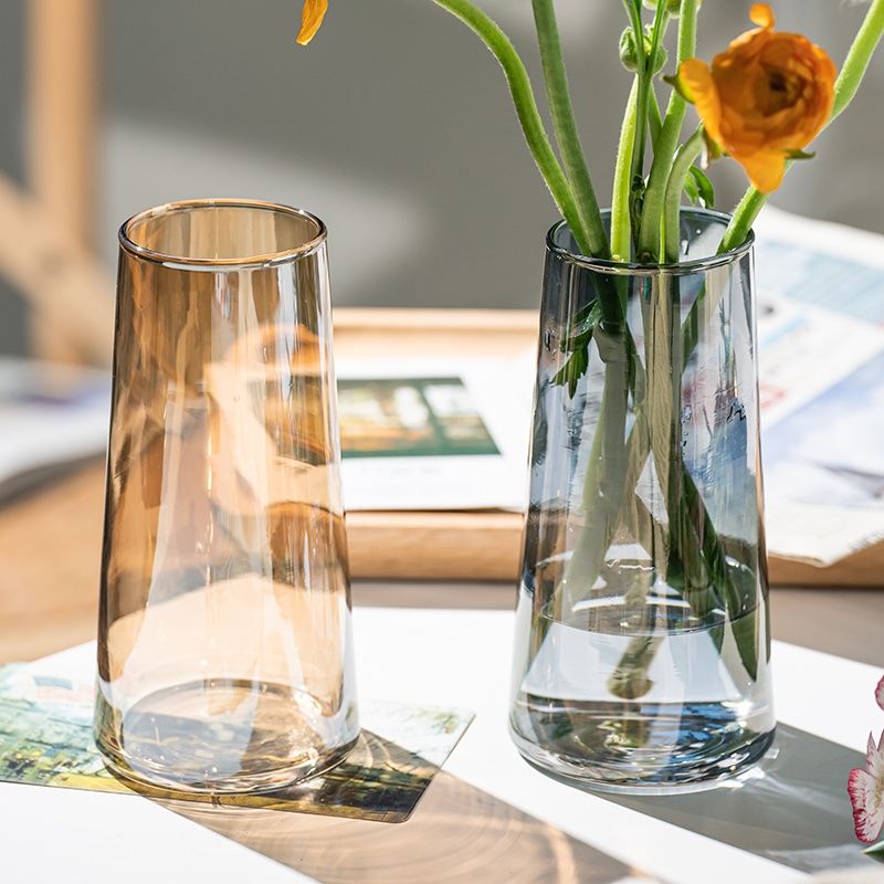 北欧简约INS风创意幻彩玻璃花瓶水培插花干鲜花摆件客厅餐|ms