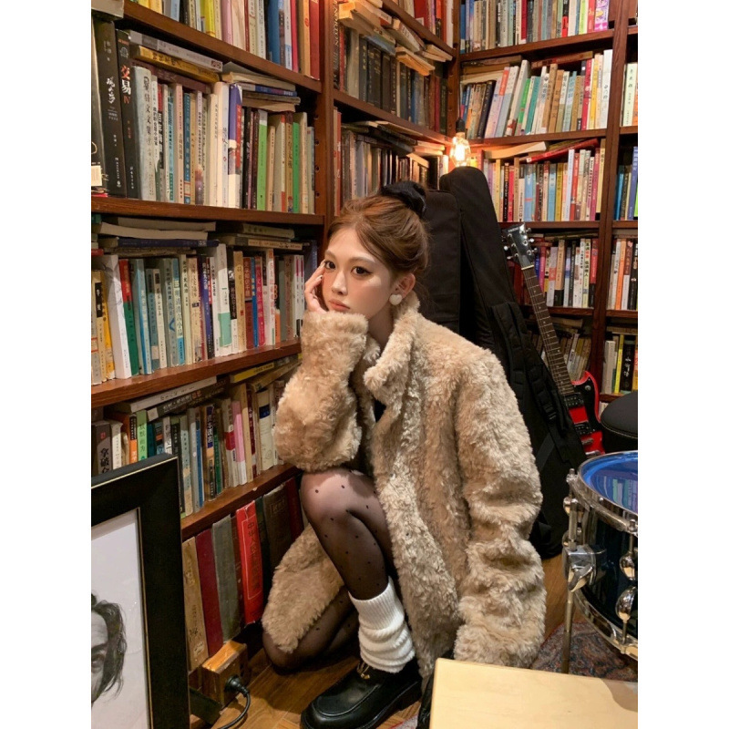 2024 Tomato Rich Thousand Gold 2.0 Eco-friendly Teddy Vertical Collar Fur Eco-friendly Leather Coat Thickened Short Coat