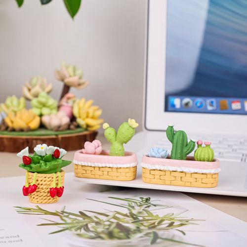 New flowerpot elf cute cactus potted balloon flower basket flower ornaments desktop decoration car ornaments