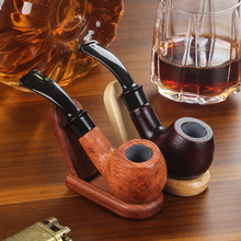 花梨木烟斗9mm烟道可拆卸 手工实木斗旱烟袋烟丝男士便携烟具