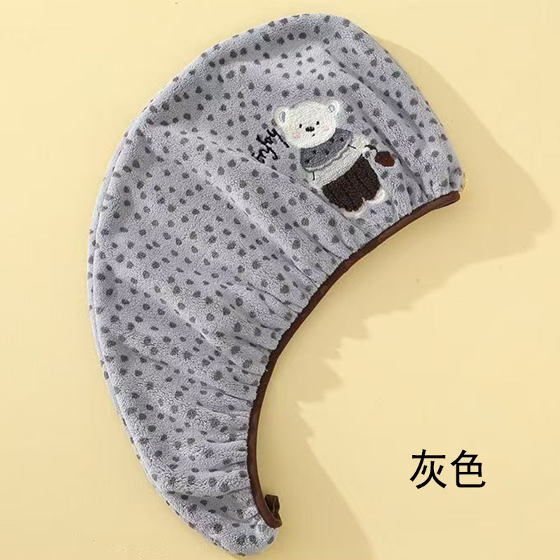 厂家直供可爱卡通干发帽珊瑚绒强吸水速干护发包头巾刺绣干发巾|undefined